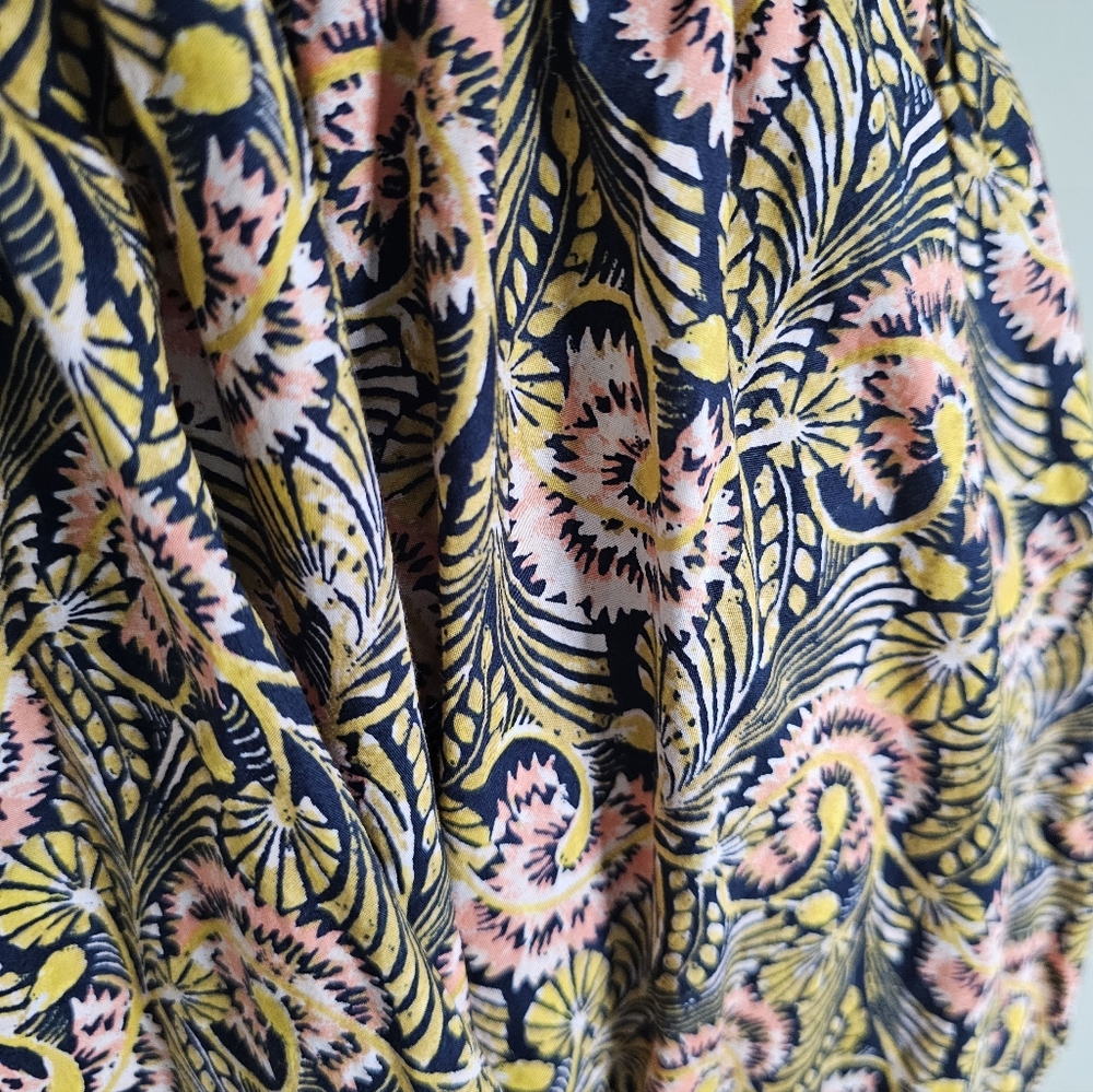 J.Crew Oahu V-Neck Tiered Maxi Dress - Dandelion Swirl - Sz M - Picture 9 of 9